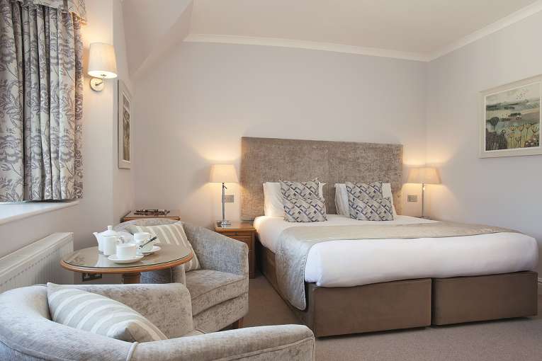 Luxurious suite of Superior Inland room at The Royal Duchy Hotel in Falmouth