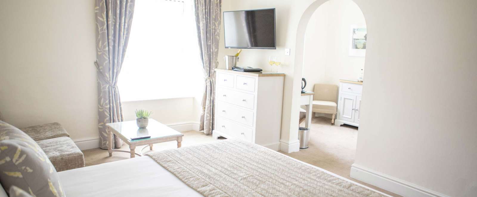 Royal Duchy Hotel Accommodation with Bed and Seating Area