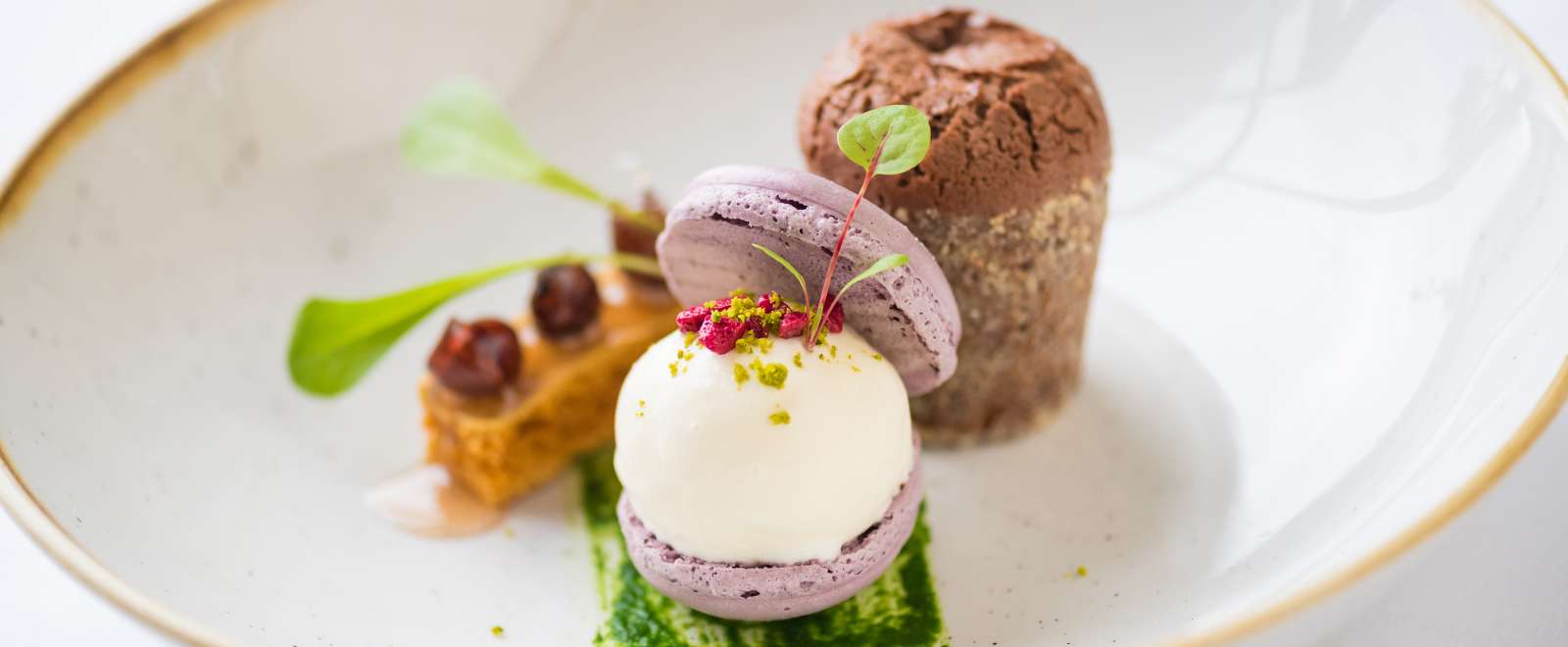 A warm dark fondant with mascarpone hazelnut