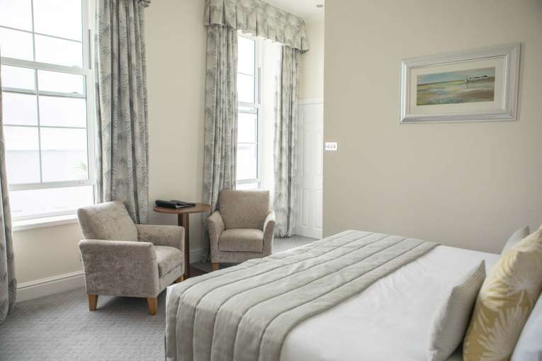 Royal Duchy Hotel Standard Sea View Room First Floor Bedroom with Seating Area