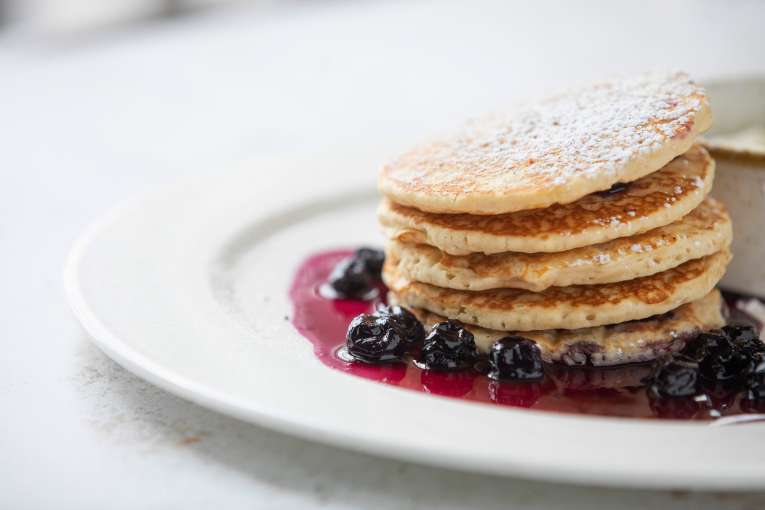 Blueberry pancake stack