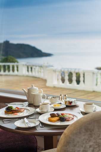 Full English breakfasts with sea view duchy