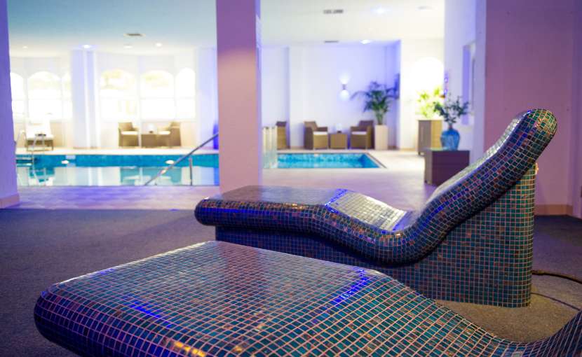 Stone beds in the spa at the Royal Duchy Hotel
