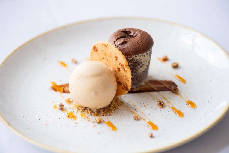 Chocolate Fondant Dessert at The Royal Duchy Hotel