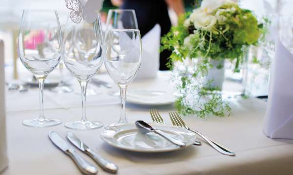Place setting at a Wedding Reception