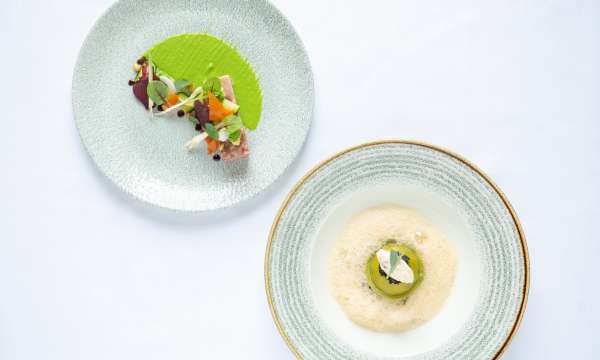 Ravioli and terrine restaurant starters