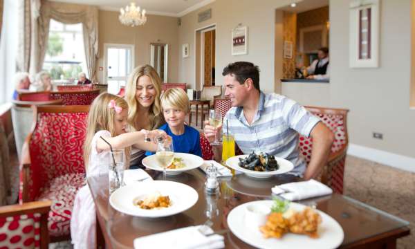 Family dining in lounge