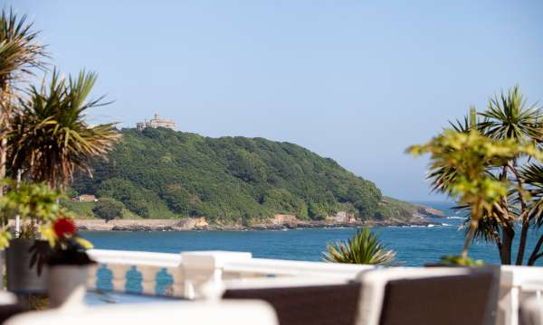 Sea view from the Terrace Lounge of the Royal Duchy Hotel in Falmouth