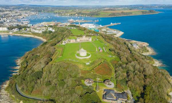 Aerial view of Falmouth bay