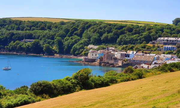 View of Kingsand bay from a nearby field