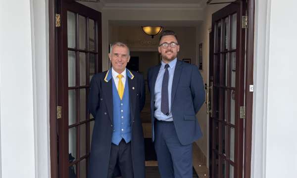 Mark and James outside The Royal Duchy Hotel