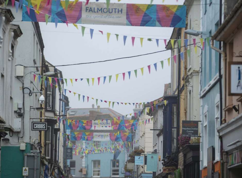 Royal Duchy Hotel Local Area Falmouth High Street in Winter