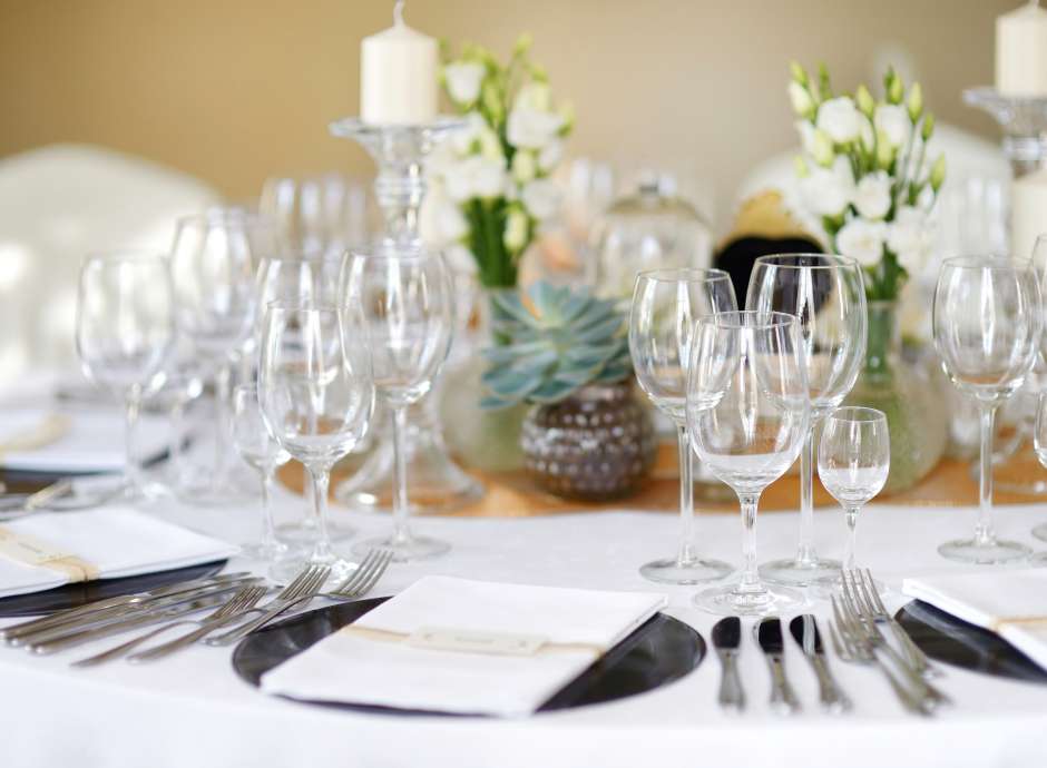 Tables set for a Wedding Reception