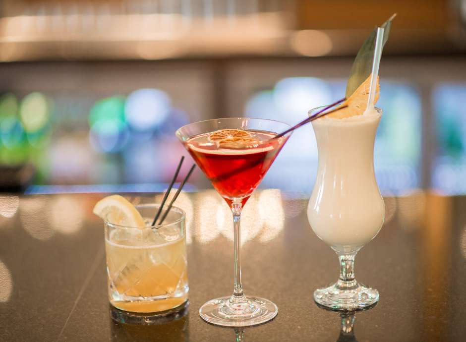 3 cocktails in the lounge the bar