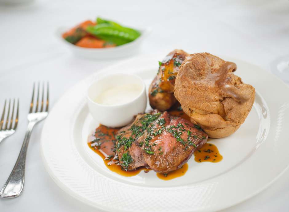 A Sunday roast with giant Yorkshire pudding