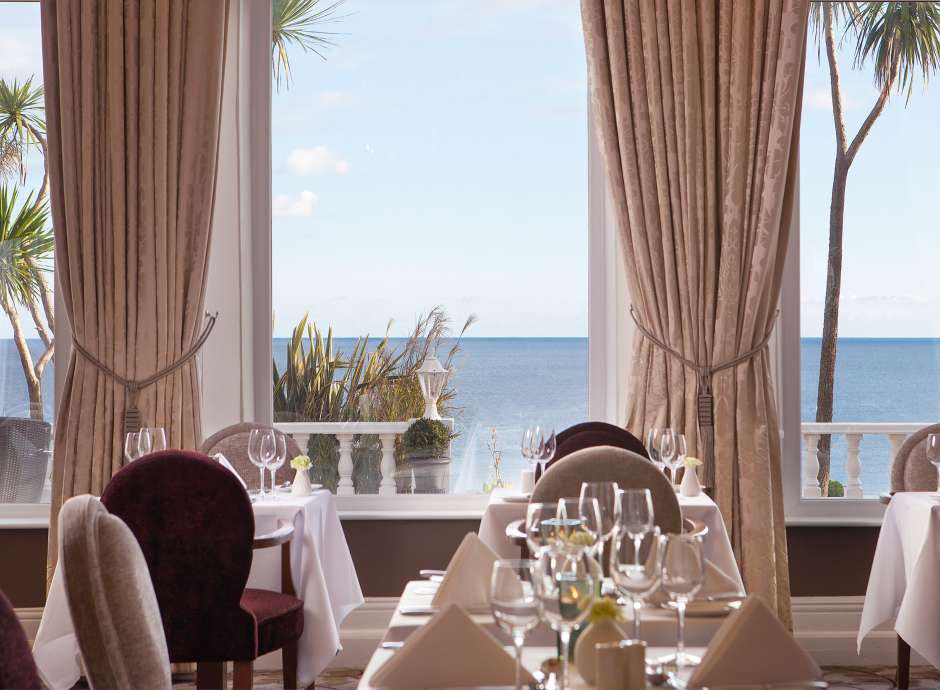 Sea view from the Restaurant of the Royal Duchy Hotel in Falmouth