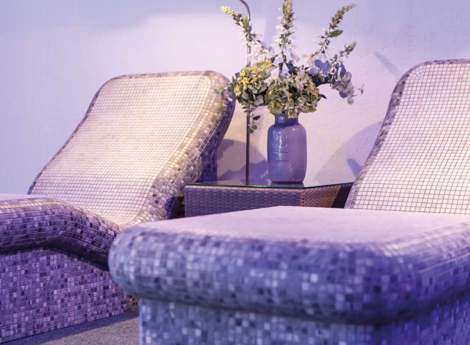 Stone beds in the spa at the Royal Duchy Hotel