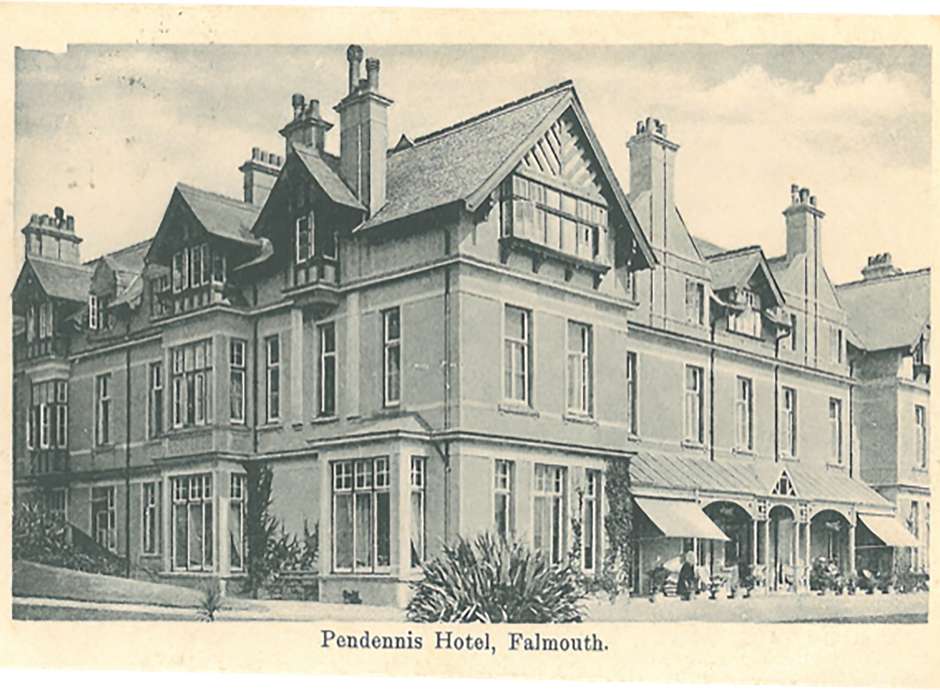 Vintage postcard of The Royal Duchy Hotel in Falmouth