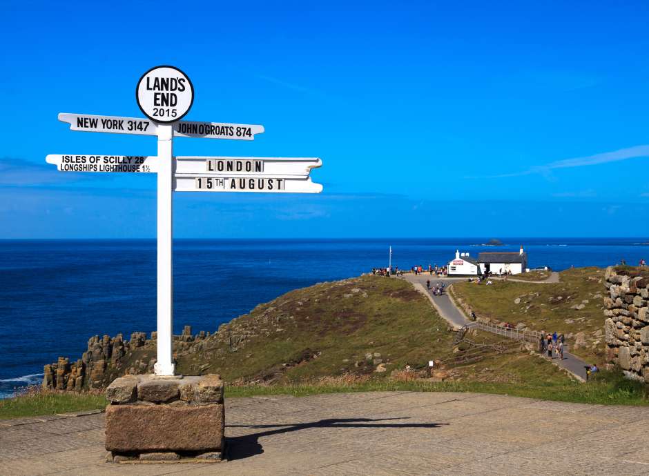 View of Land's End sign