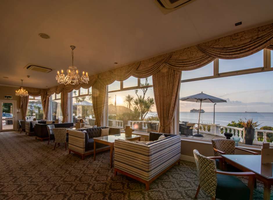 Sea view from the Terrace Lounge of the Royal Duchy Hotel in Falmouth