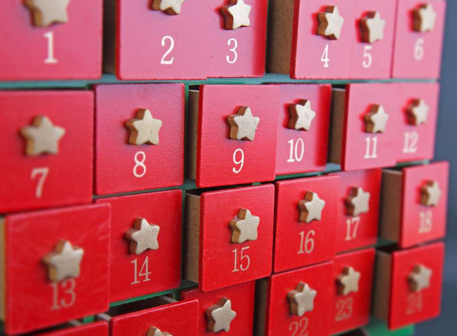 Christmas advent calandar with boxes
