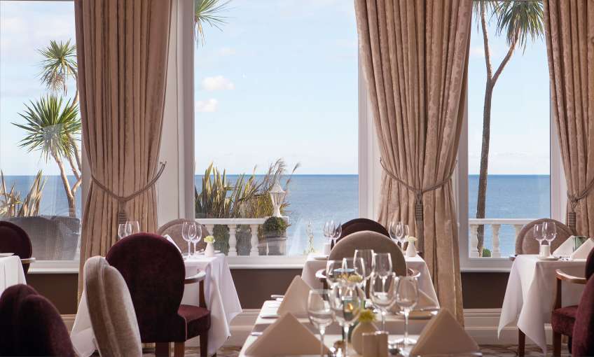 Sea view from the Restaurant of the Royal Duchy Hotel in Falmouth
