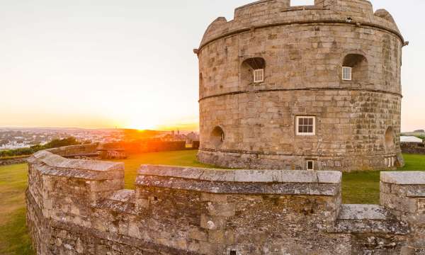 Sunset Over Pendennis castle in Falmouth Cornwall