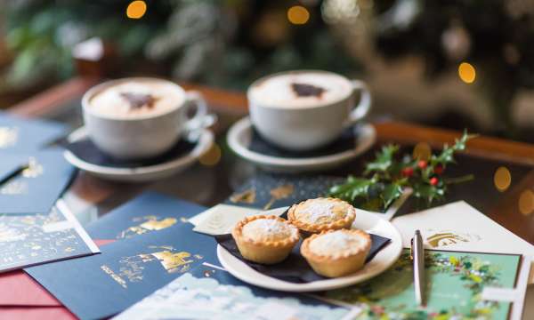 Royal Duchy Hotel Coffee and Mince Pie Break from Writing Christmas Cards
