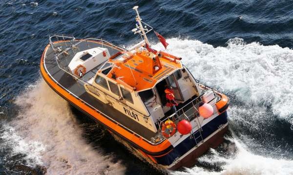 Lifeboat heading out to sea