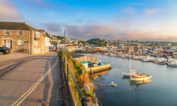 Boats moored at Newlyn harbour
