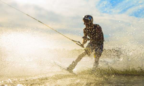 Man waterskiing